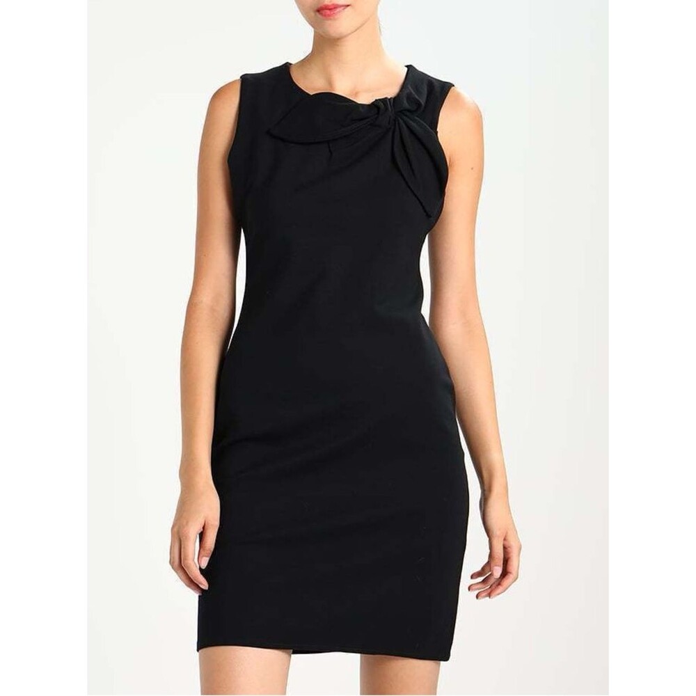 Banana Republic Sleeveless Black Bow Neck Cocktail Ponte Sheath Dress. 4.
